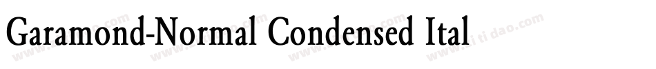 Garamond-Normal Condensed Italic字体转换
